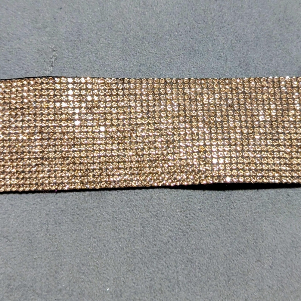 Express Rose Gold Rhinestone Cuff Bracelet - Picture 2 of 8